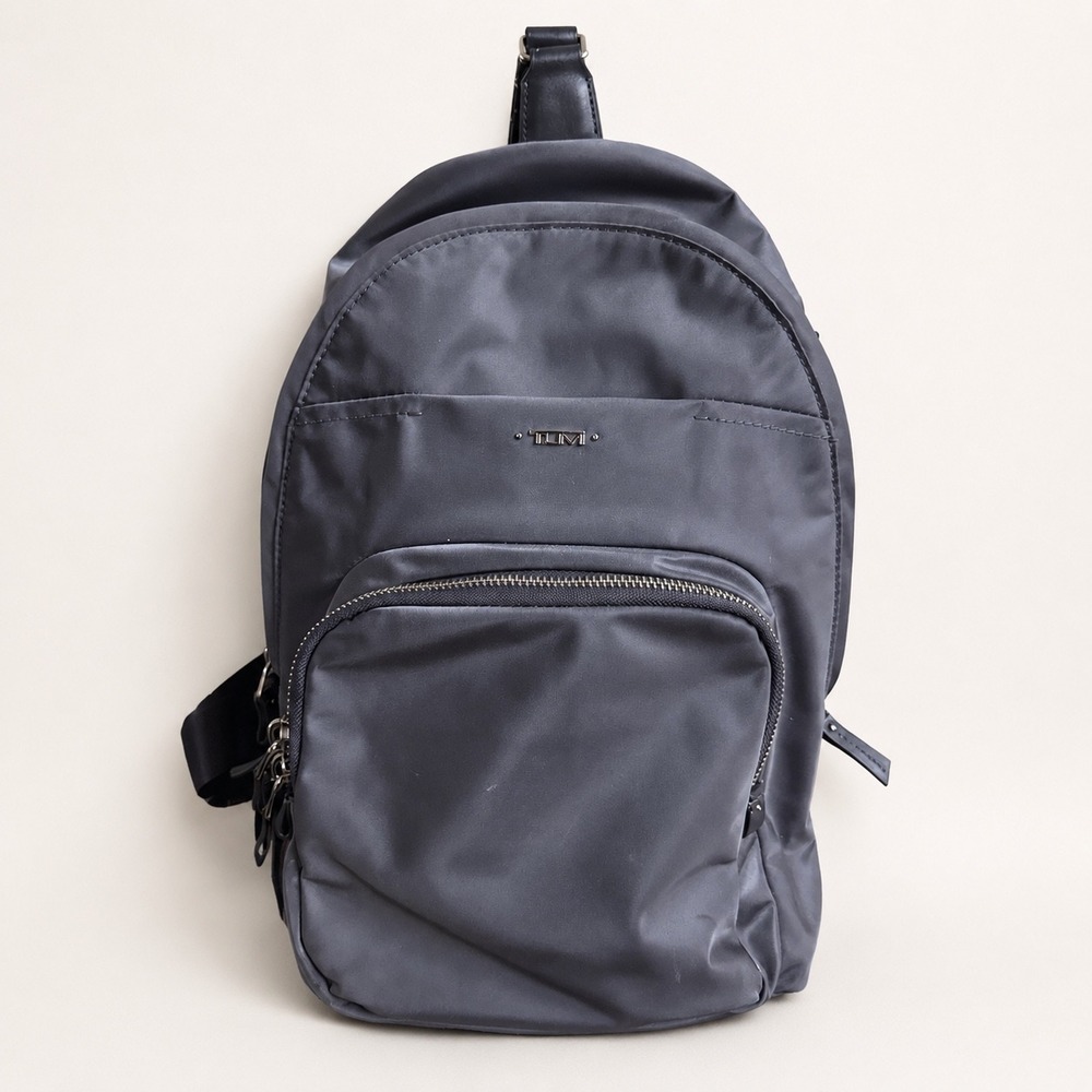 Tumi Voyageur Brive Sling Gray Backpack Travel Crossbody Nylon Leather Sporty